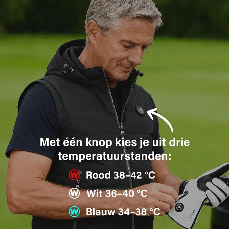 Infrarood Verwarmde Bodywarmer met Capuchon Heren