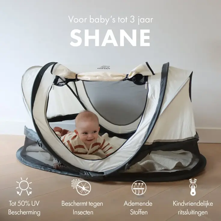 Shane Luxe Campingbedje - Anti-UV 50+ - Peuterbed
