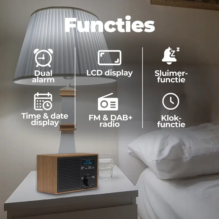 DAB46DG DAB+/FM Radio Wekkerfunctie