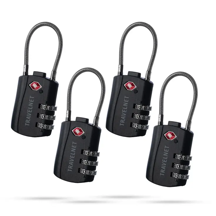 Travelnet TSA Reisslot met Cijfercode Set van 4