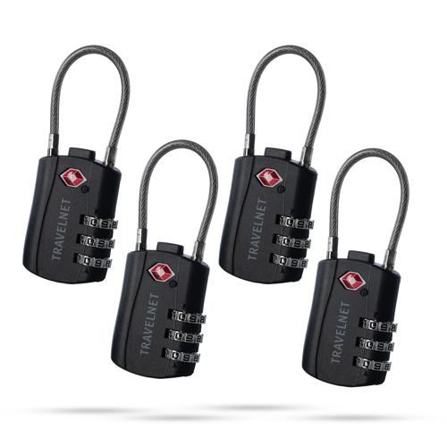 Travelnet TSA Reisslot met Cijfercode Set van 4