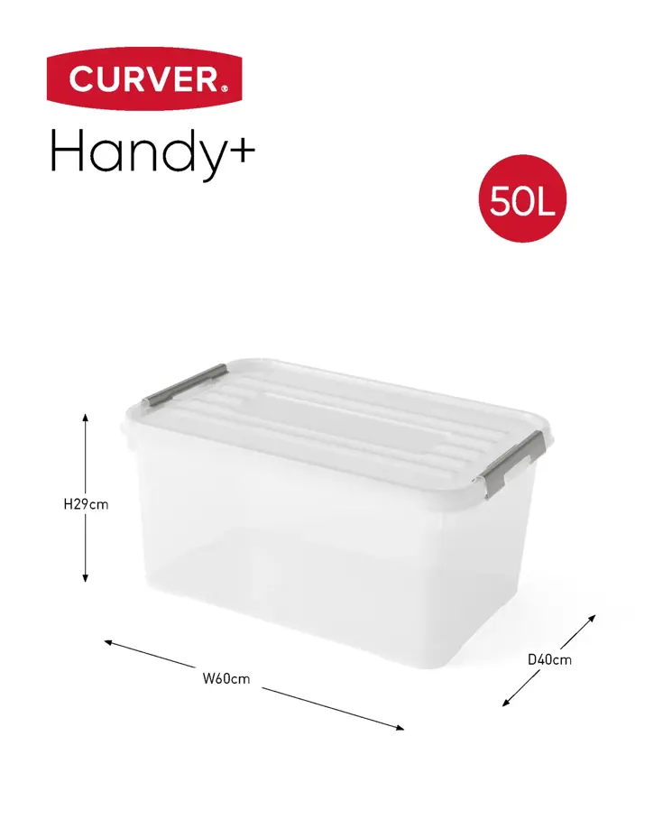 Curver Handy+ Opbergbox - 50L - 2 stuks