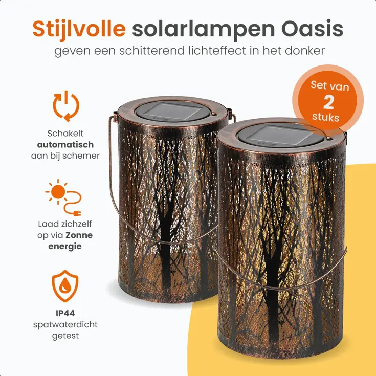 Solar Tafellamp Oasis – 2 Stuks - LED