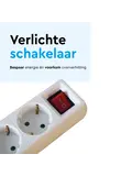 Stekkerdoos 4‑voudig met schakelaar – 3 m