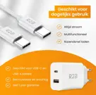 R2B USB-C Kabel 2m met USB-A & USB-C Adapter