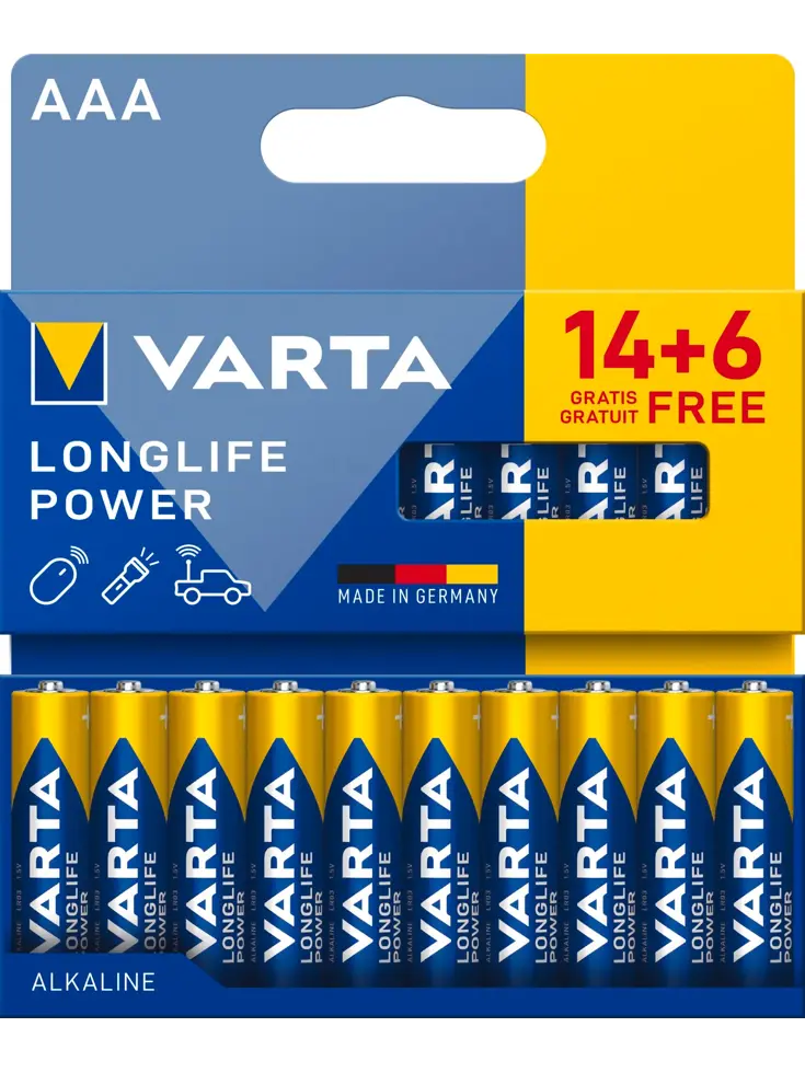 Longlife Power AAA Pack 20 (14+6) - Varta