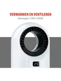 Bladloze ventilatorkachel 1500 W