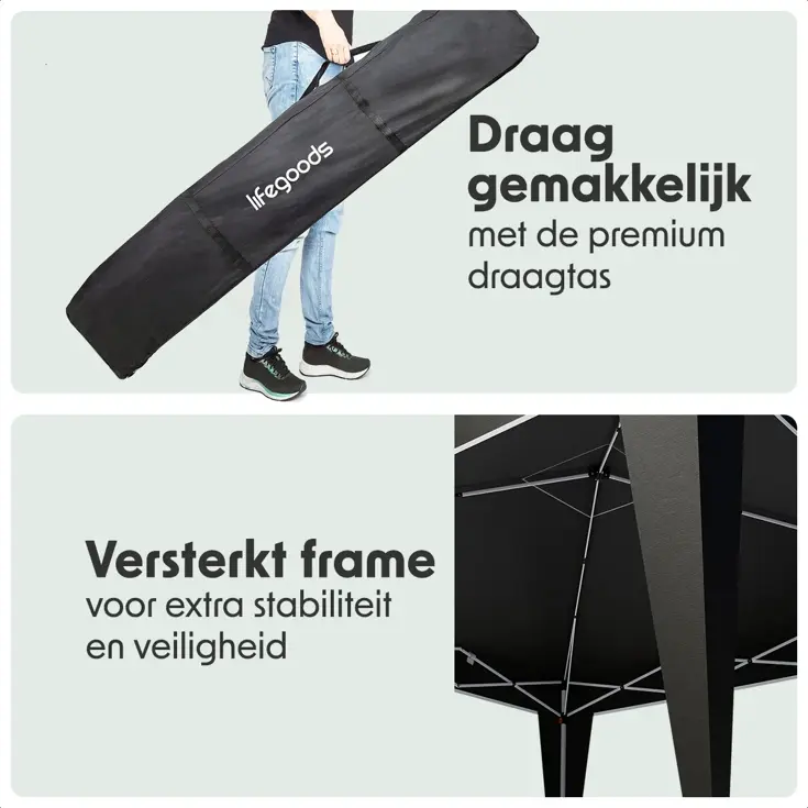 Partytent Plus – 3x3 m – Zwart