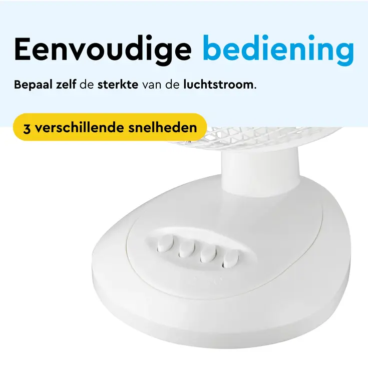 Tafelventilator 30 cm - 3 snelheden - 40 Watt