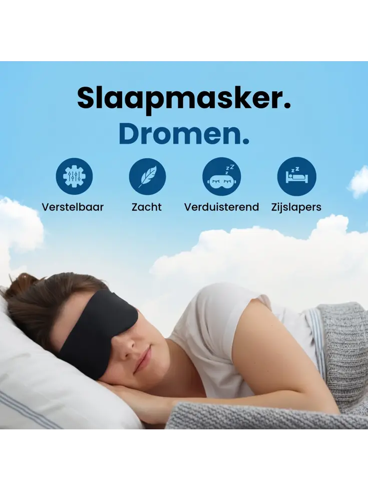 Slaapmasker Katoen - Zwart