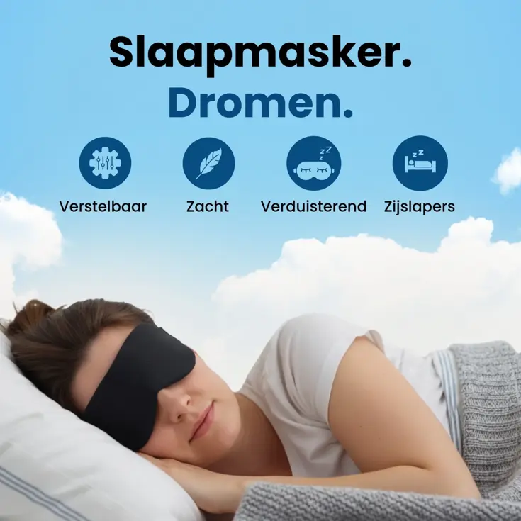 Slaapmasker Katoen - Zwart