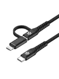 2-in-1 Nylon USB-C en Lightning Kabel 1m