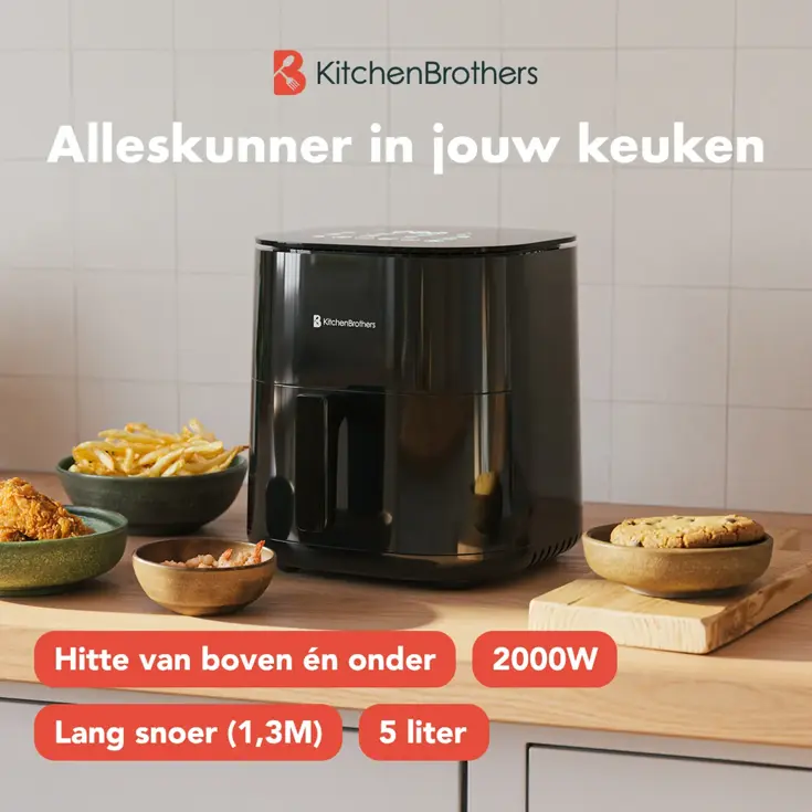 KitchenBrothers Airfryer - 5L - 2000W