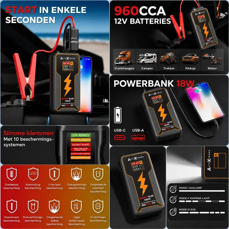 Boost Slim 16000 - Jumpstarter - 960 CCA