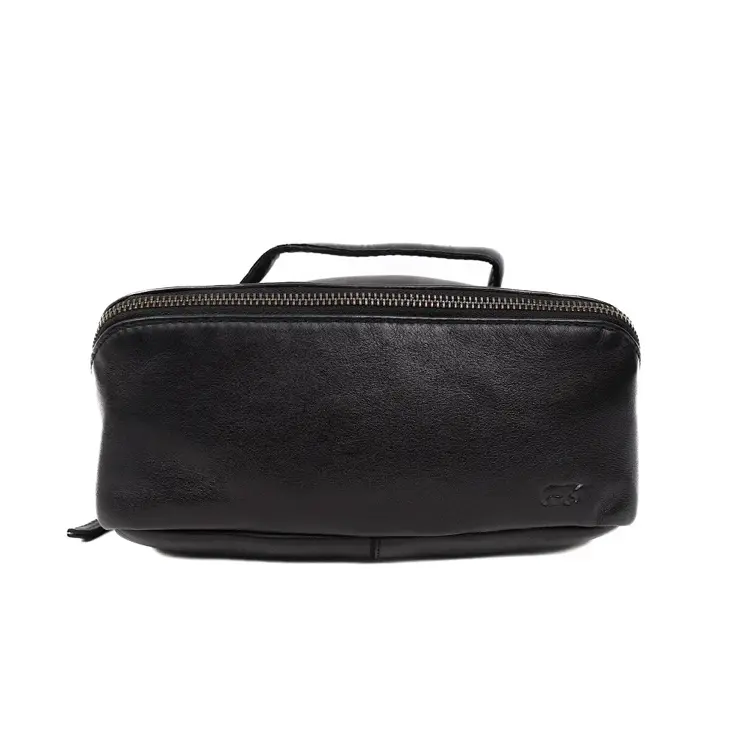 Simone - Leren toilettas - 3 vakken