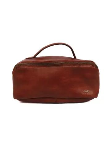 Simone - Leren toilettas - 3 vakken