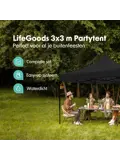 Partytent – 3x3 m – Easy-Up – Antraciet