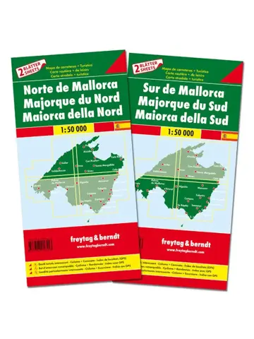 Wegenkaart Mallorca Noord en Zuid set