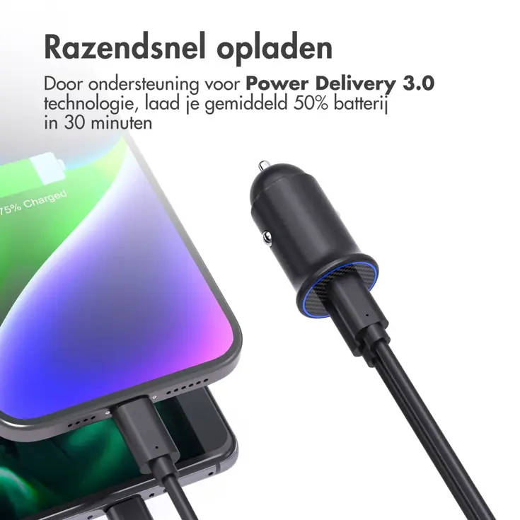 Autolader - 2x USB-C 30W