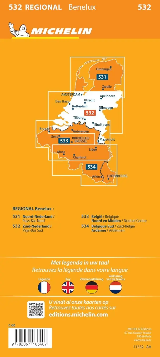 Kaart Regional 532 Nederland Zuid