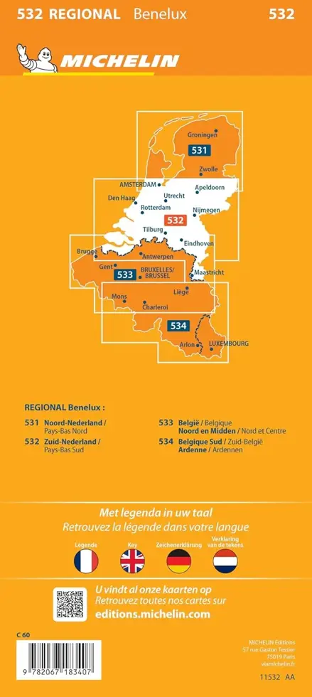 Kaart Regional 532 Nederland Zuid