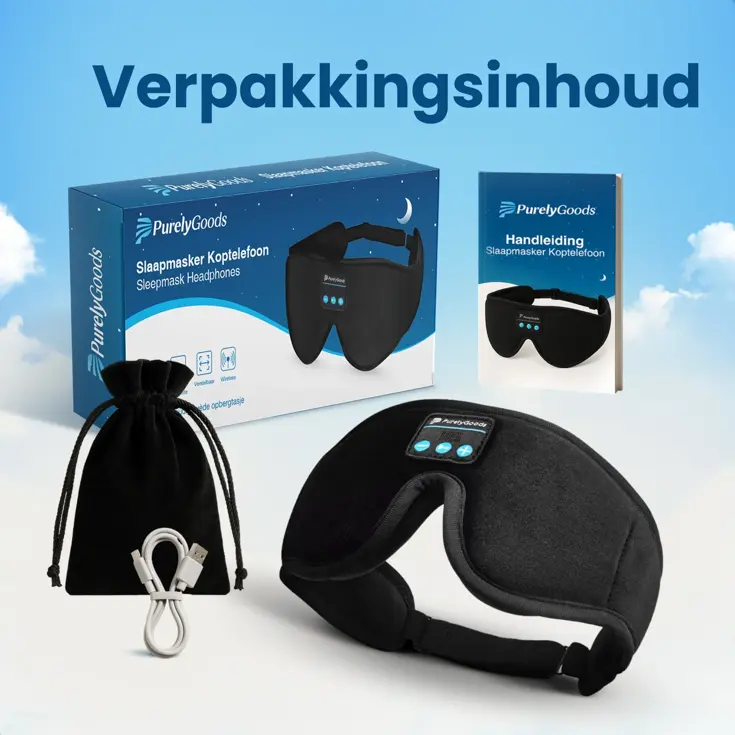 Slaapmasker Bluetooth - Zwart - PurelyGoods