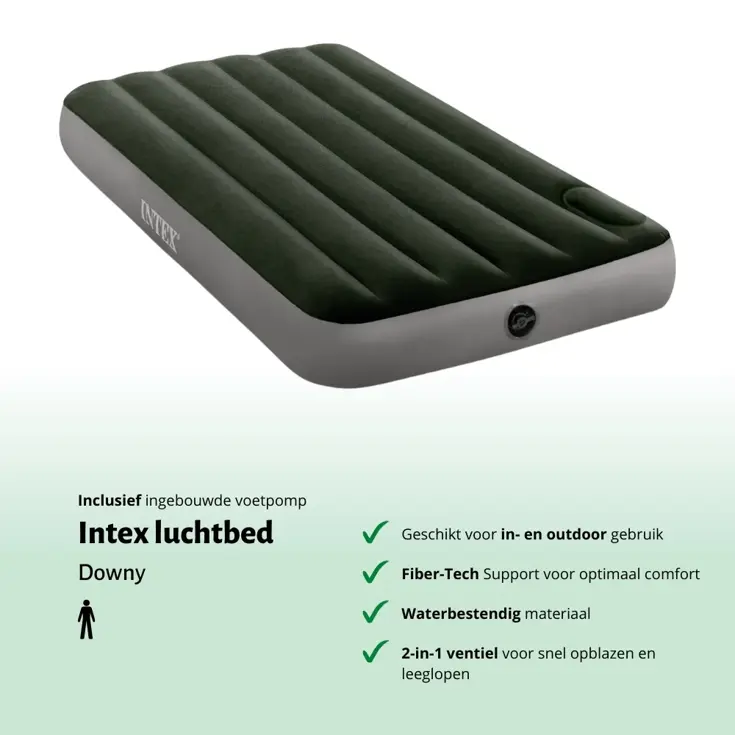 Luchtbed - Intex Downy - 1P - 99x191 + Pomp