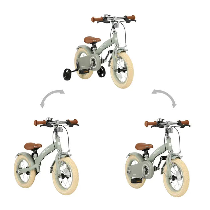 Luxe Kinderfiets 12 inch - 3 in 1 - Loopfiets