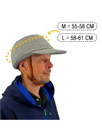 Vizorz SwitchCap fietshelm - Grey woolly cap