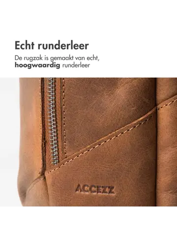 Accezz Leren Laptop rugtas