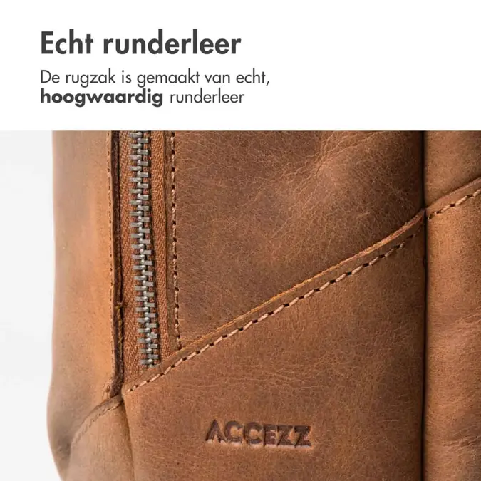 Accezz Leren Laptop rugtas
