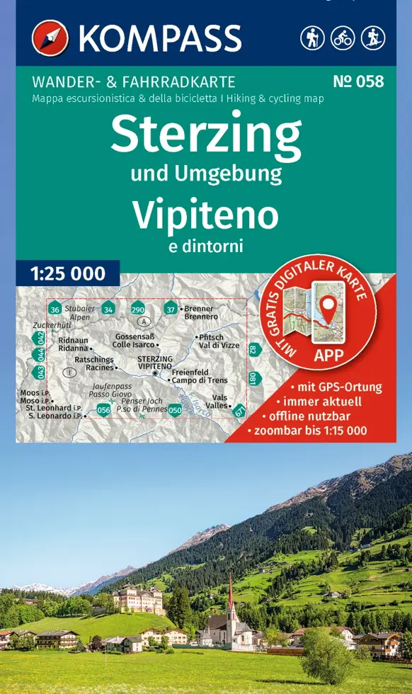 Wandelkaart WK058 Sterzing und Umgebung
