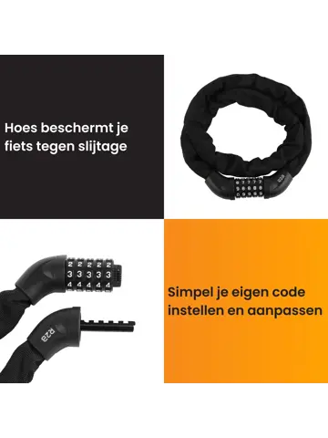 Fietsslot met cijferslot - 110 cm - Kettingslot