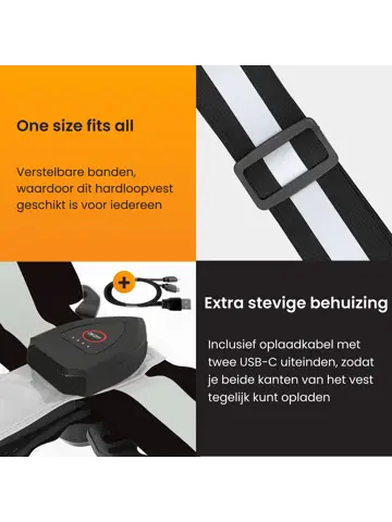 Hardloopvest met verlichting oplaadbaar