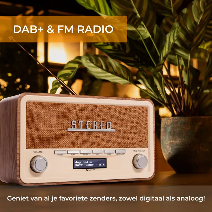 Stereo DAB+/FM radio Bluetooth Alarmfunctie