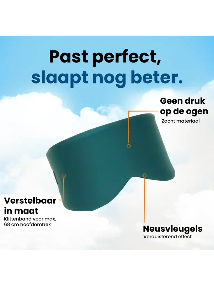 Slaapmasker Katoen - Oceaanblauw - PurelyGoods