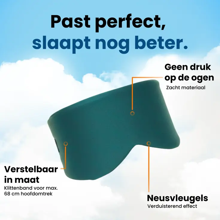Katoenen Slaapmasker - Verduisterend - Oceaanblauw
