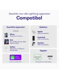 Flex USB-A naar Lightning Kabel 3M Zwart