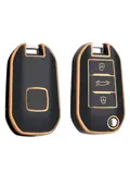 TPU Sleutelhoesje voor Peugeot goud A3