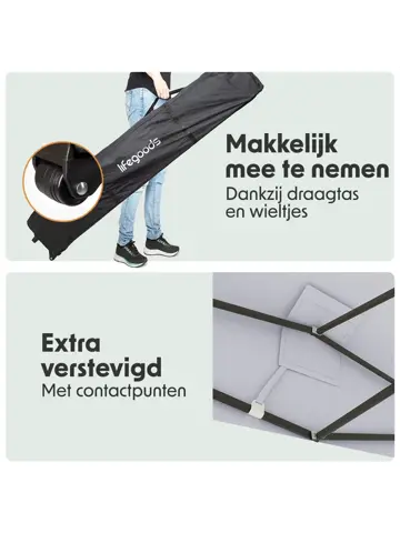 Partytent met Zijwanden – 3x4.5 m – Donkergrijs