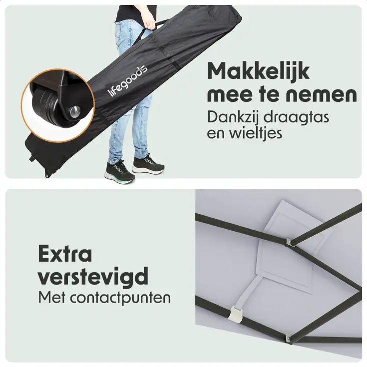 Partytent met Zijwanden – 3x4.5 m – Donkergrijs