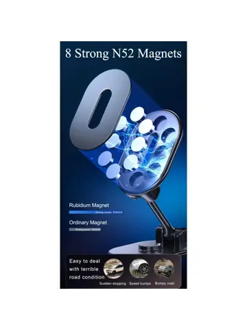 Magnetische Houder - Dashboad + Ruit - Zwart