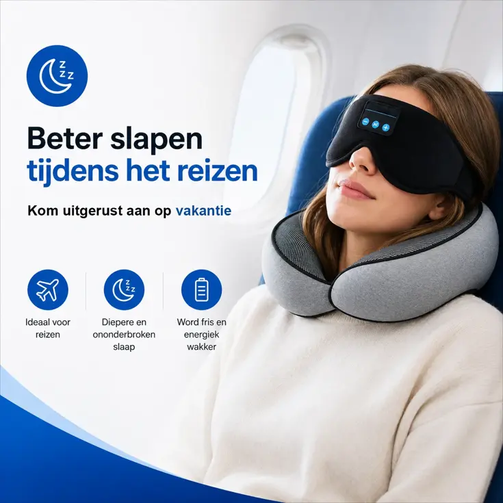 Slaapmasker Bluetooth 3D - Traagschuim Luxe