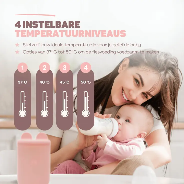 Flessenwarmer Roze Onderweg - PRO - 8800 mAh