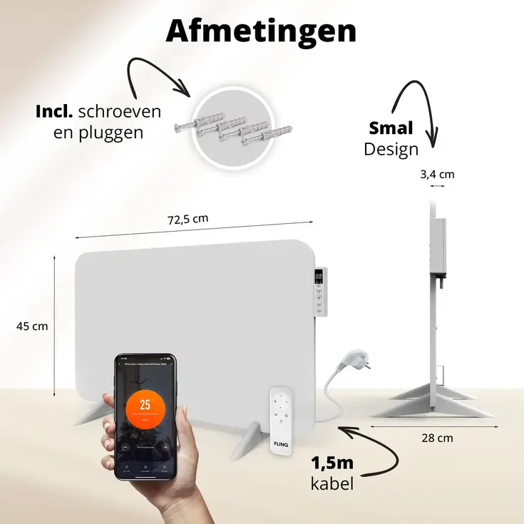 Slimme Infrarood Verwarming 450W - Wit