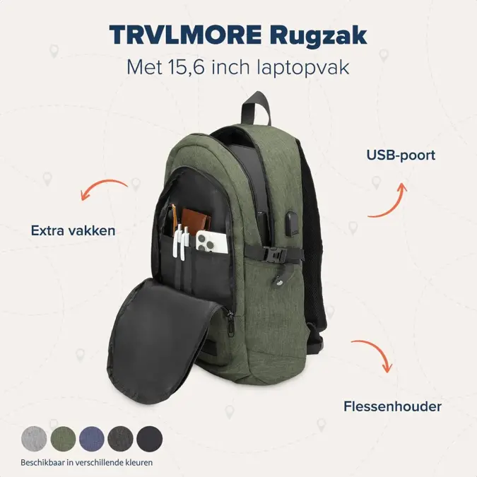 TRVLMORE Rugtas - 25L - 15,6Inch
