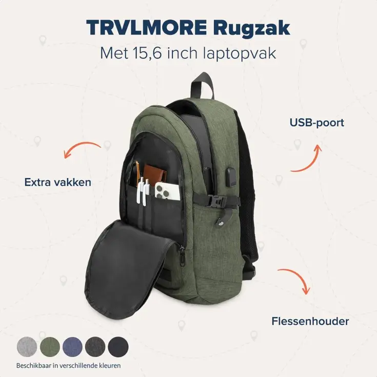 TRVLMORE Rugtas - 25L - 15,6Inch