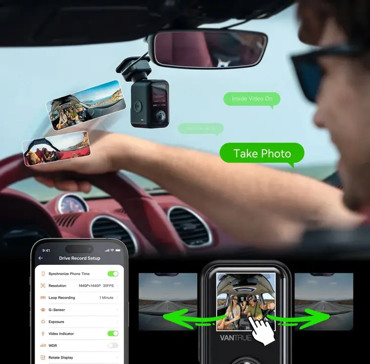 Vantrue E360 Cloud 5K 2CH Wifi GPS 360 dashcam