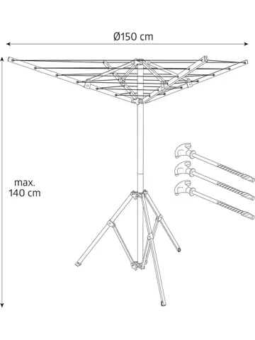 Campout Droogmolen met Voet - 140 x Ø150 cm