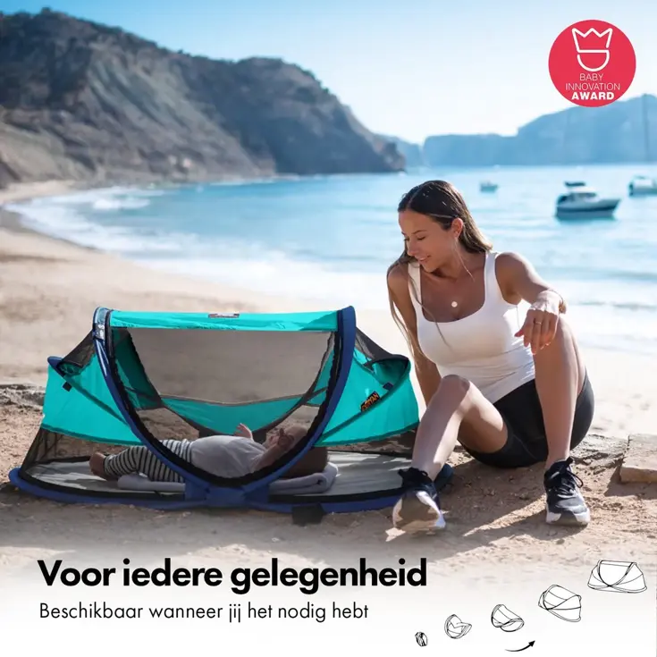 Baby luxe campingbedje - Zelfopblaasbare matras